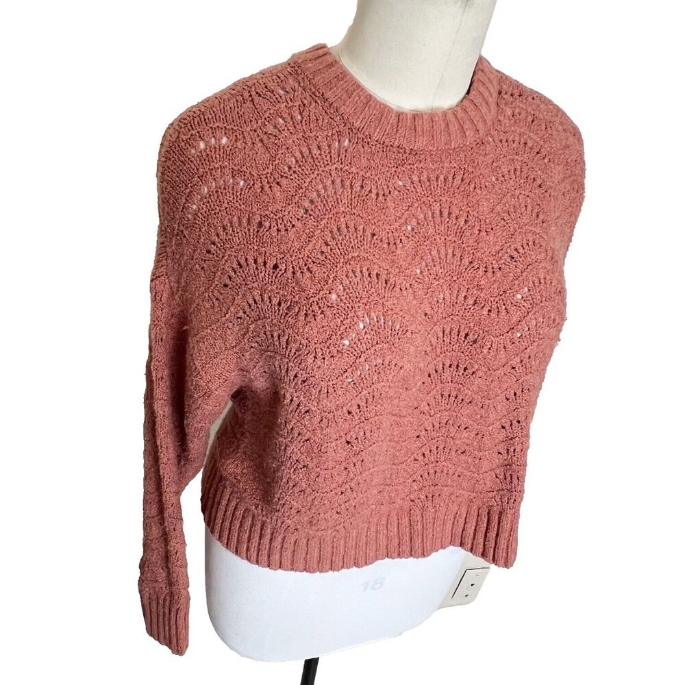 American Eagle - Women's XL Sweater Peach Dolman Sleeve Chunky Knit Oversized